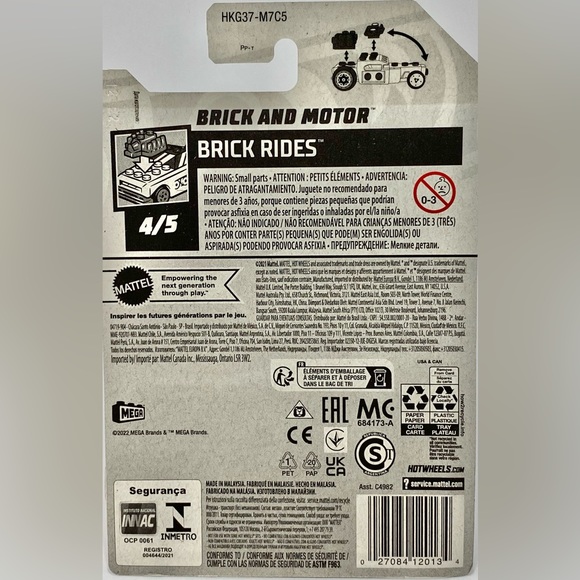 β
 π 4/$20 π NEW MATTEL HOT WHEELS 4/5 HW BRICK RIDES BRICK AND MOTOR #104/250 - Picture 2 of 3